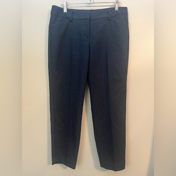 NWT Express Editor Low Rise Ankle Blue & Black Pattern Pant Size 6S - Picture 1 of 11